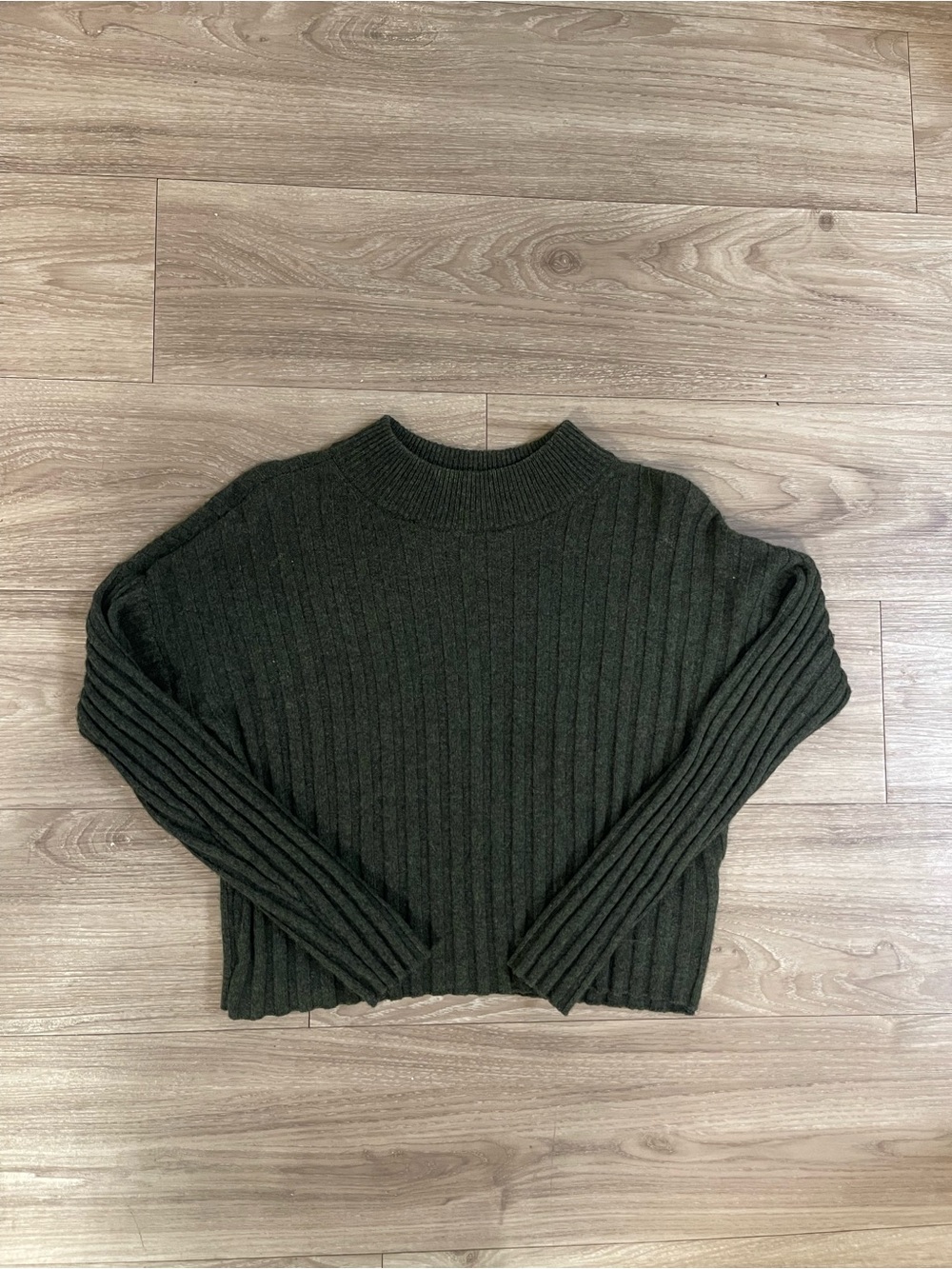 Madewell Dark Olive Ribbed Turtleneck Sweater